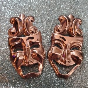 SOLD Mardi Gras Drama Mask Earrings